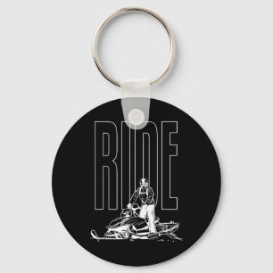 Snowmobile Ride Motor Sled Snowmobiling Winter Spo Keychain