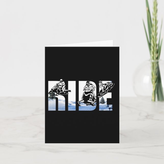Snowmobile Ride Snowmobiling Winter Sport Skiers S Card (Front)