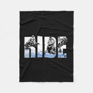 Snowmobile Ride Snowmobiling Winter Sport Skiers S Fleece Blanket