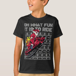 Snowmobile Santa Claus Oh What Fun It Is To Ride C T-Shirt