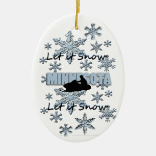 Snowmobile Snow Minnesota Christmas Ornament
