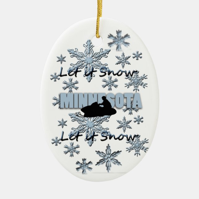 Snowmobile Snow Minnesota Christmas Ornament (Front)