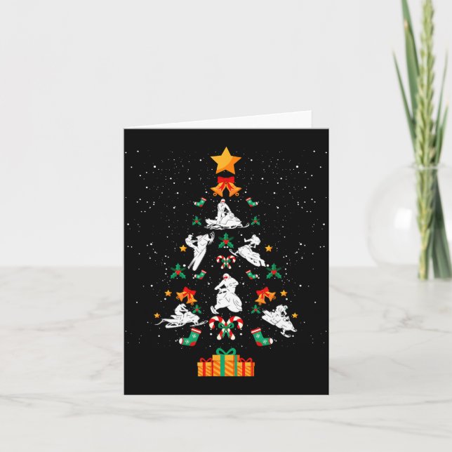 Snowmobile Snowmobiling Christmas Tree Xmas  Card (Front)