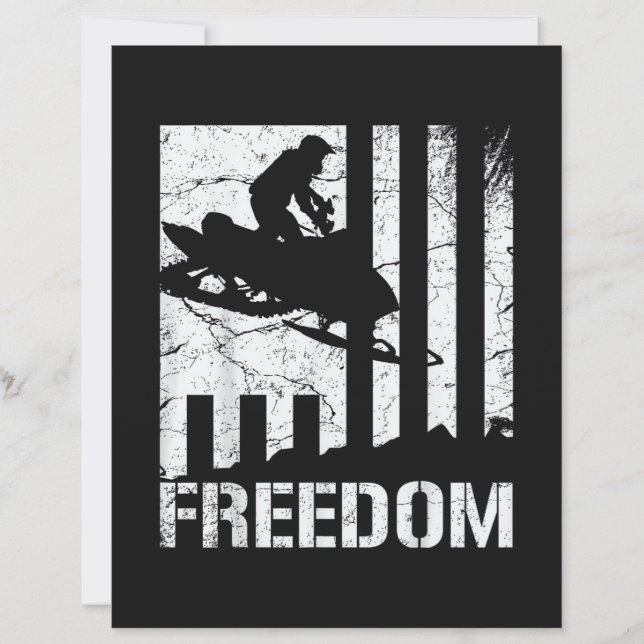 Snowmobile Snowmobiling Freedom Flag (Front)