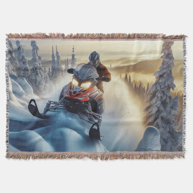 Snowmobile Throw Blanket (Front)