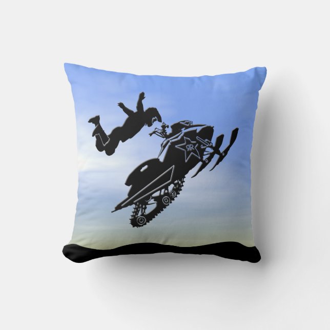 Snowmobile Throw Pillow (Front)