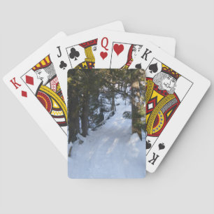 Snowmobile Trail-Birthday Playing Cards