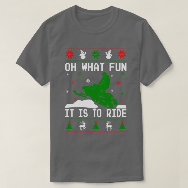 Snowmobile Ugly Christmas  T-Shirt (Design Front)