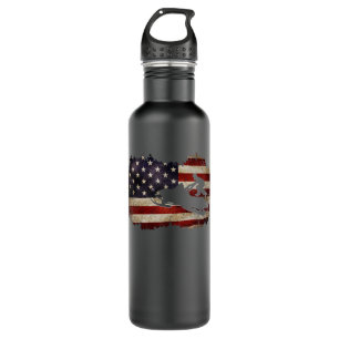 Snowmobile USA Flag Snow Sled Patriotic 710 Ml Water Bottle