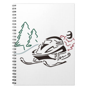 Snowmobiler Pine Trees Notebook