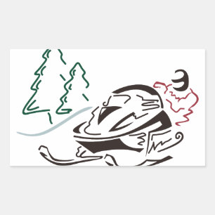 Snowmobiler Pine Trees Sticker