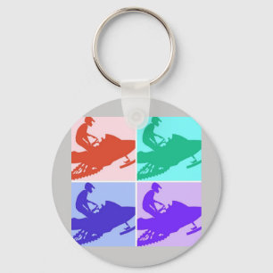 Snowmobiler/Pop Art Keychain