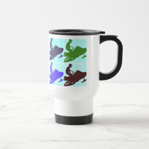 Snowmobiler/Pop Art Travel Mug