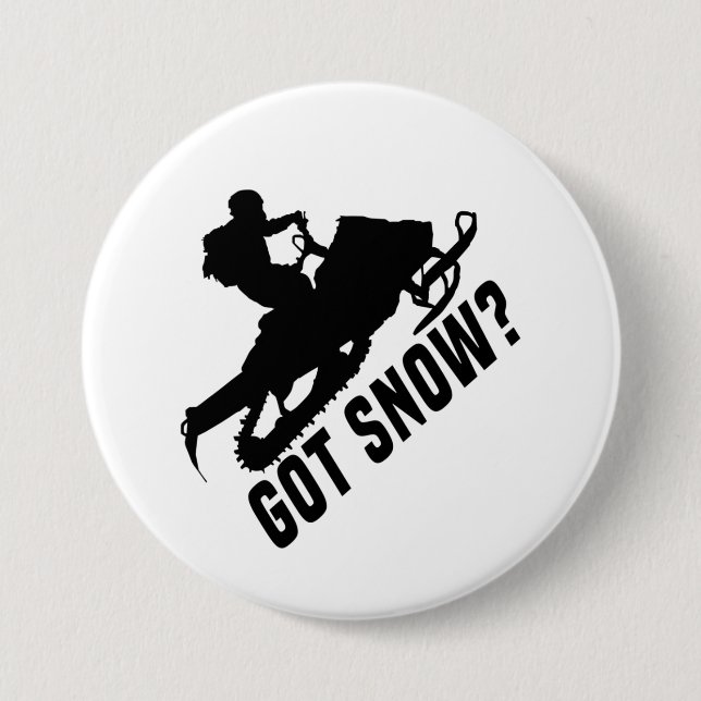 Snowmobiling 3 Inch Round Button (Front)