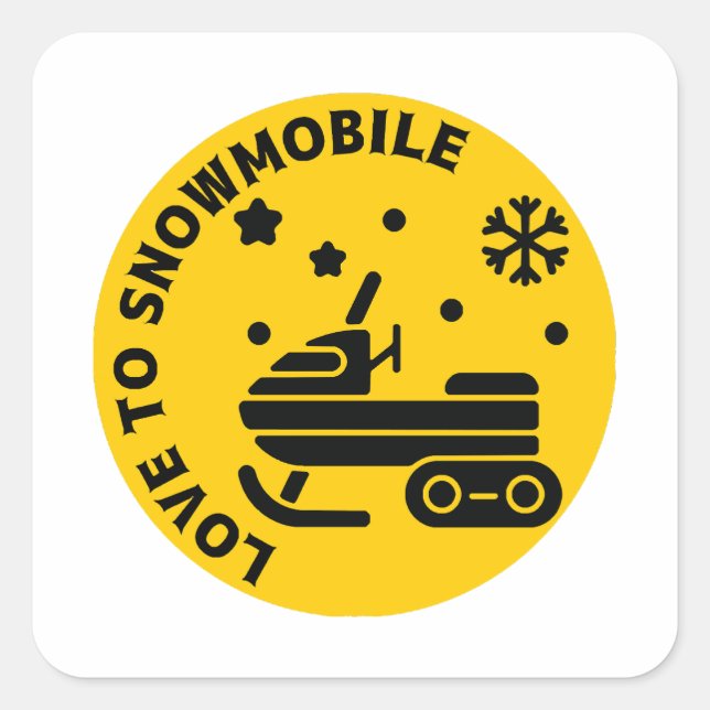 Snowmobiling 50  square sticker (Front)