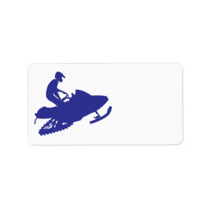 Snowmobiling/Blue Sled Label