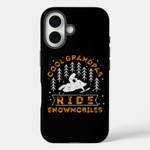 Snowmobiling - Cool Grandpas Ride Snowmobiles iPhone 16 Case