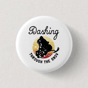 Snowmobiling - Dashing Through The Snow 1 Inch Round Button
