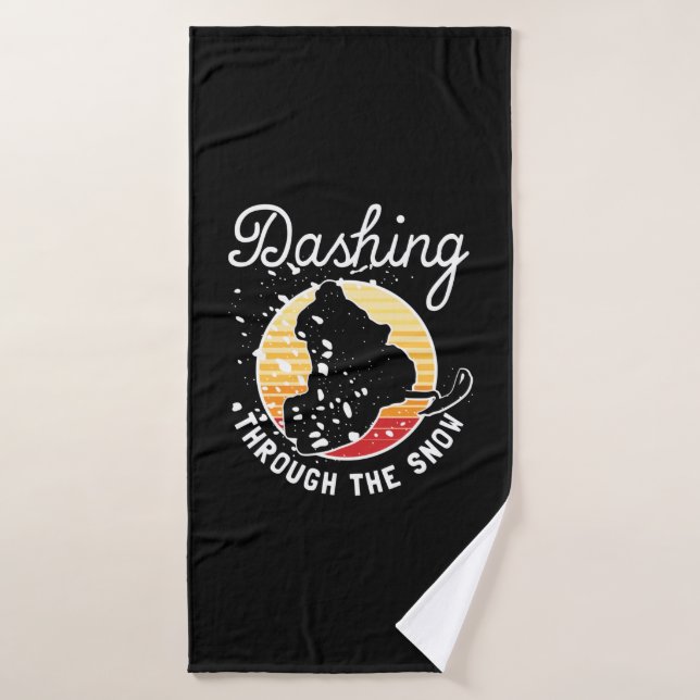 Snowmobiling - Dashing Through The Snow Bath Towel (Bath Towel)