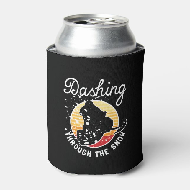 Snowmobiling - Dashing Through The Snow Can Cooler (Can Front)