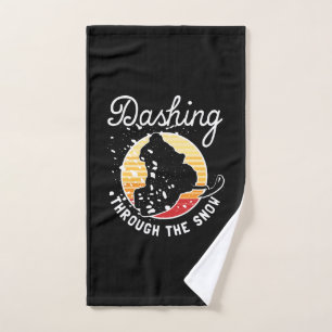 Snowmobiling - Dashing Through The Snow Hand Towel