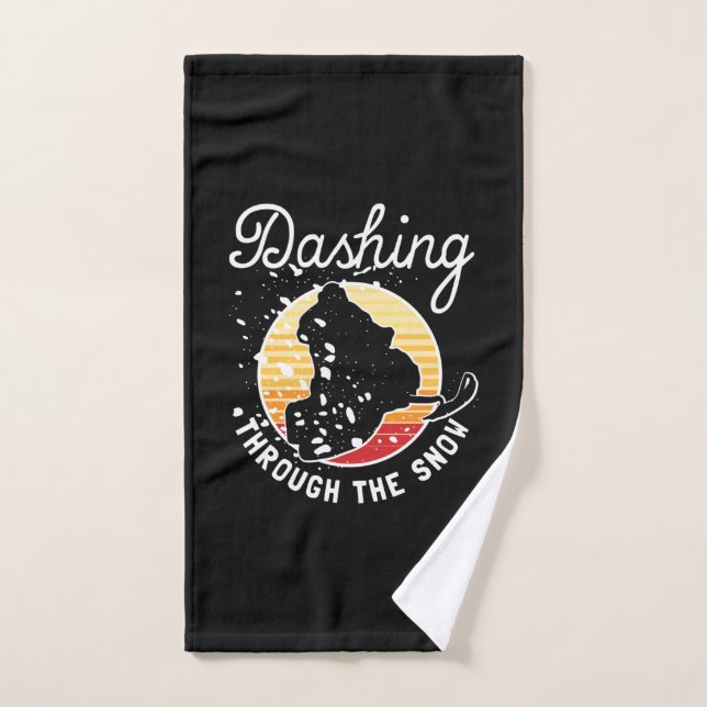 Snowmobiling - Dashing Through The Snow Hand Towel (Hand Towel)