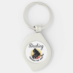 Snowmobiling - Dashing Through The Snow Keychain
