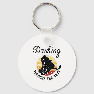 Snowmobiling - Dashing Through The Snow Keychain