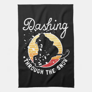Snowmobiling - Dashing Through The Snow Kitchen Towel