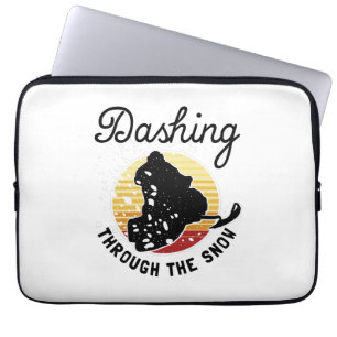 Snowmobiling - Dashing Through The Snow Laptop Sleeve