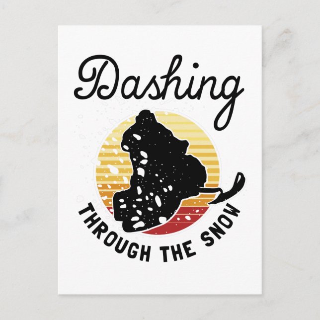Snowmobiling - Dashing Through The Snow Postcard (Front)