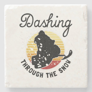 Snowmobiling - Dashing Through The Snow Stone Coaster