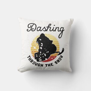 Snowmobiling - Dashing Through The Snow Throw Pillow