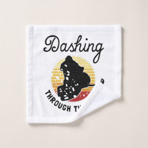 Snowmobiling - Dashing Through The Snow Wash Cloth