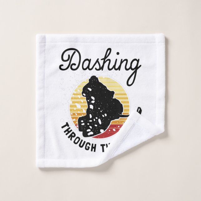 Snowmobiling - Dashing Through The Snow Wash Cloth (Wash Cloth)
