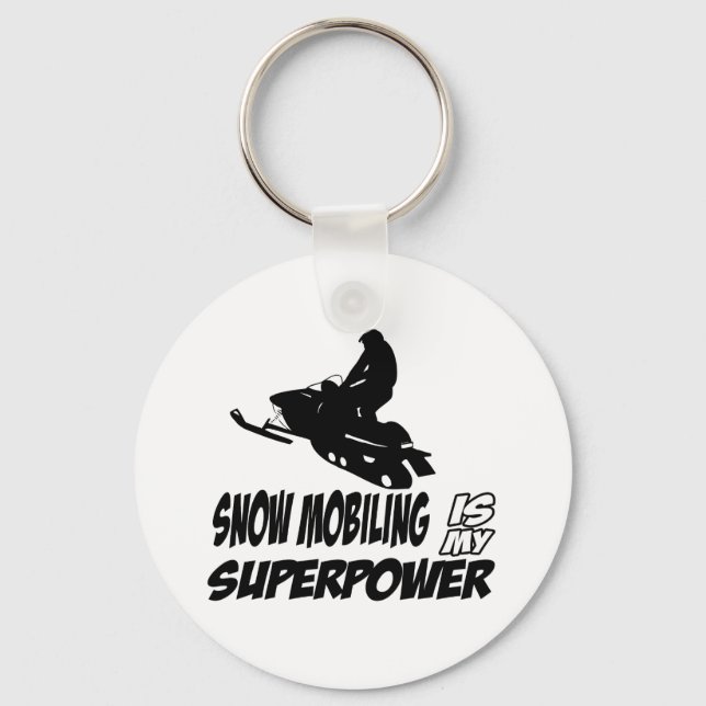 Snowmobiling designs keychain (Front)