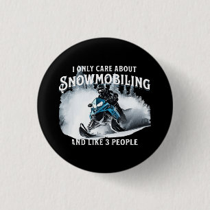 Snowmobiling Funny Snowmobile 1 Inch Round Button