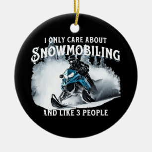 Snowmobiling Funny Snowmobile Ceramic Ornament