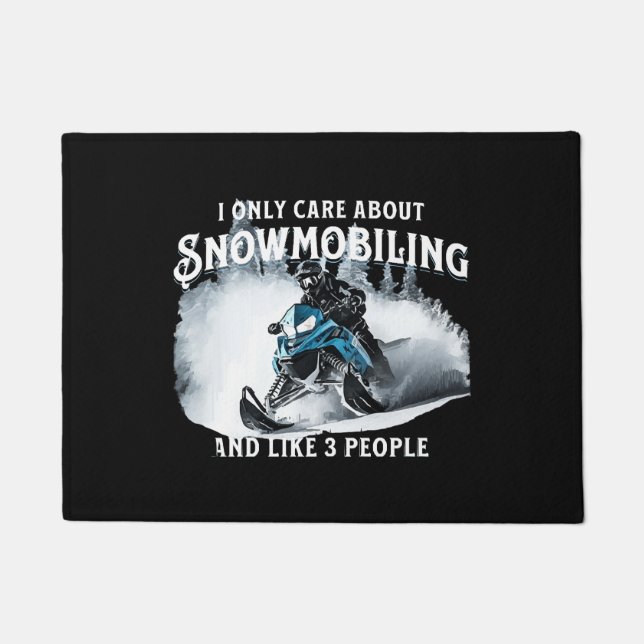 Snowmobiling Funny Snowmobile  Doormat (Front)