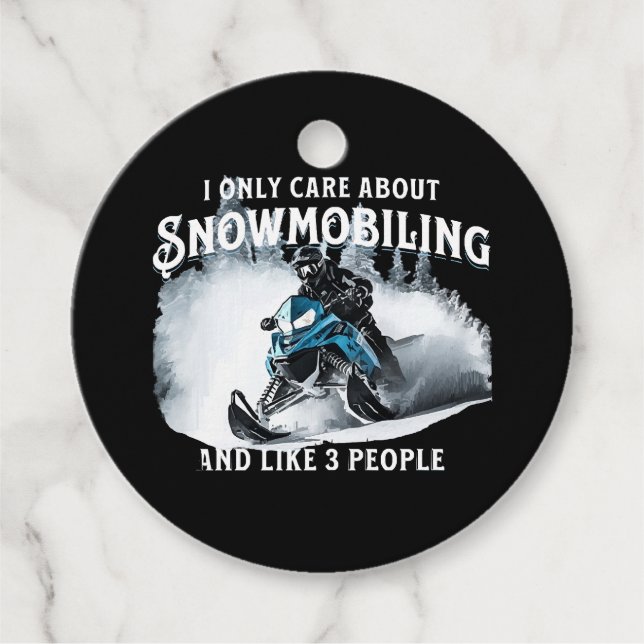 Snowmobiling Funny Snowmobile  Favour Tags (Front)