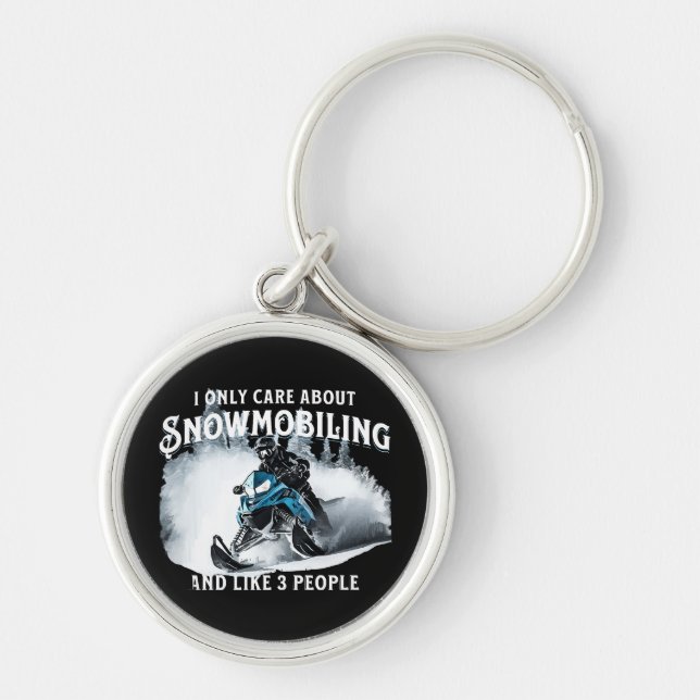 Snowmobiling Funny Snowmobile  Keychain (Front)