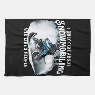 Snowmobiling Funny Snowmobile Kitchen Towel
