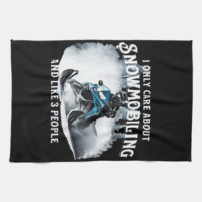 Snowmobiling Funny Snowmobile  Kitchen Towel (Horizontal)