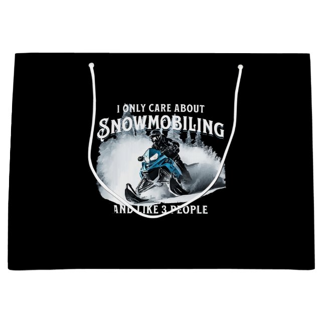 Snowmobiling Funny Snowmobile  Large Gift Bag (Front)