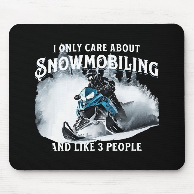 Snowmobiling Funny Snowmobile  Mouse Pad (Front)
