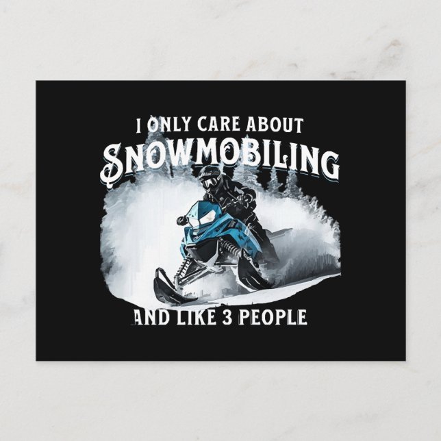 Snowmobiling Funny Snowmobile  Postcard (Front)