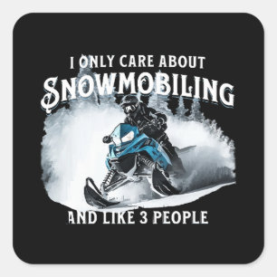 Snowmobiling Funny Snowmobile  Square Sticker