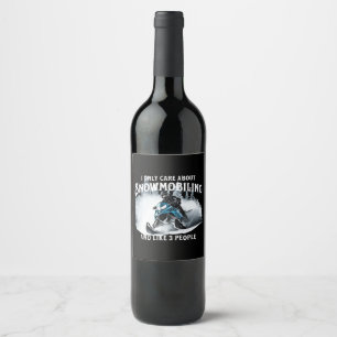 Snowmobiling Funny Snowmobile Wine Label