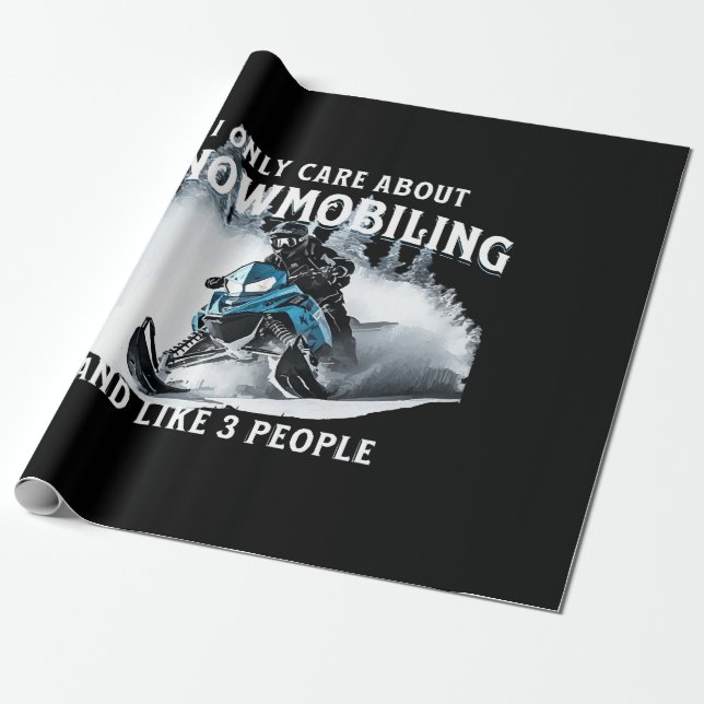 Snowmobiling Funny Snowmobile  Wrapping Paper (Unrolled)