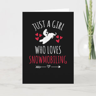 Snowmobiling Girl   Snowmobile Lover For Women Card
